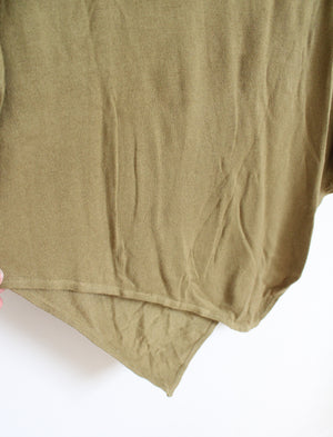 Soft Surroundings Olive Green Asymmetrical Hemline Soft Sweater | M