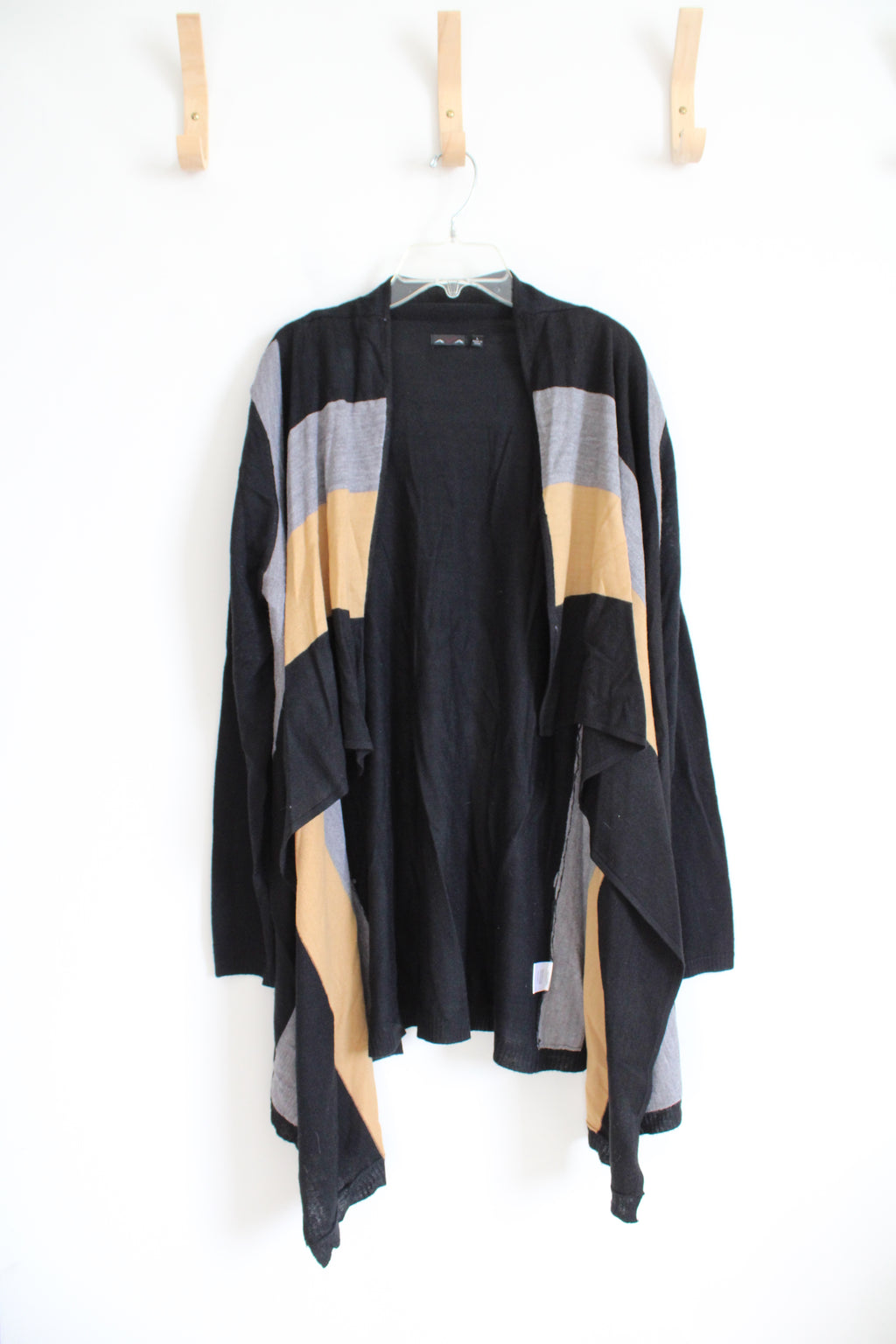 Ava Black Tan & Gray Striped Cardigan | L