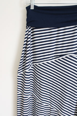 Max Studio Blue Striped Maxi Skirt | S