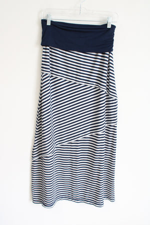 Max Studio Blue Striped Maxi Skirt | S