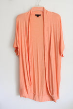 H By Halston Peach Orange Lightweight Knit Long Cardigan | L