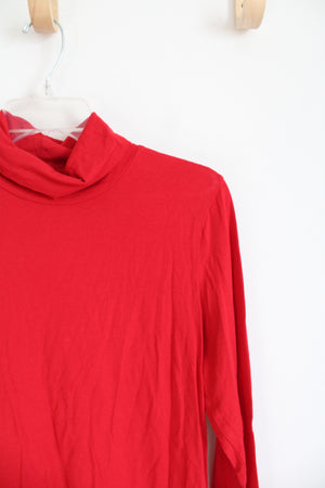 J.Jill Red Turtleneck Long Sleeved Shirt | S