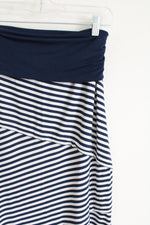 Max Studio Blue Striped Maxi Skirt | S