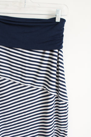 Max Studio Blue Striped Maxi Skirt | S