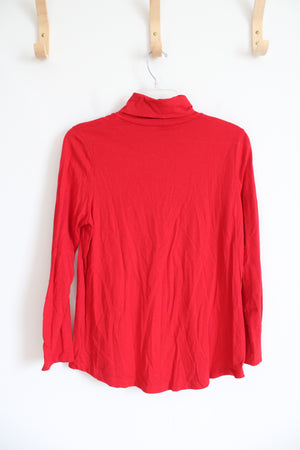 J.Jill Red Turtleneck Long Sleeved Shirt | S