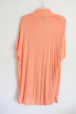 H By Halston Peach Orange Lightweight Knit Long Cardigan | L