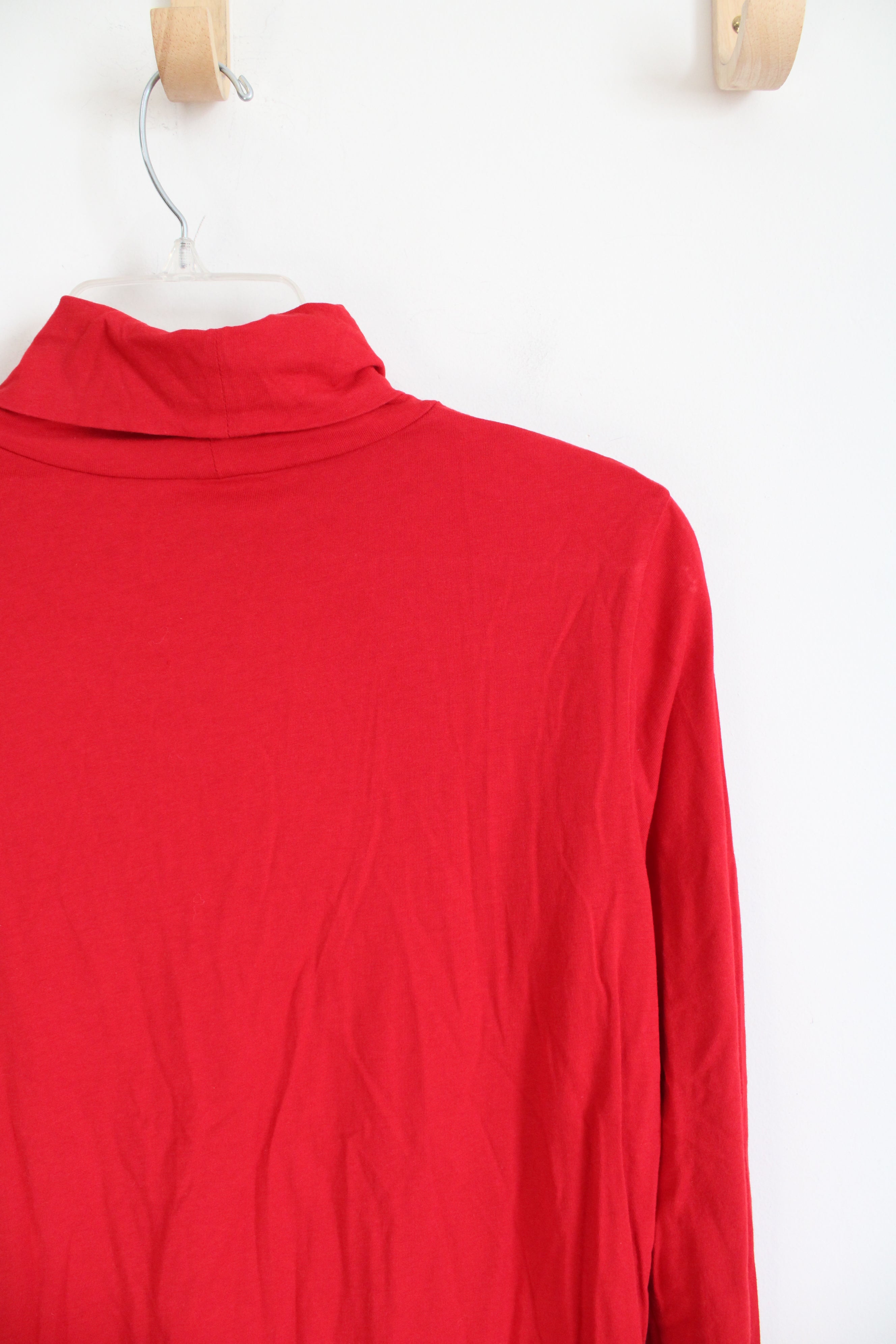 J.Jill Red Turtleneck Long Sleeved Shirt | S