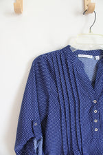 Notations Blue & White Polka Dot Top | S Petite