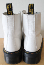 Dr. Martins Sinclair Milled Nappa White Leather Platform Boots | Size 9