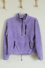 No Boundaries Purple Sherpa Pullover | L