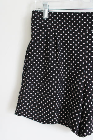 7th Avenue New York & Co. Black White Polka Dotted Chiffon Shorts | 6