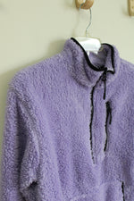 No Boundaries Purple Sherpa Pullover | L