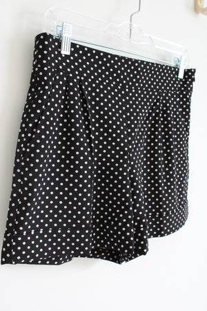 7th Avenue New York & Co. Black White Polka Dotted Chiffon Shorts | 6