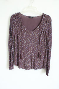 Lucky Brand Purple Floral Long Sleeved Shirt | S