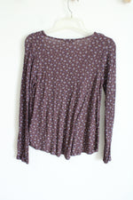 Lucky Brand Purple Floral Long Sleeved Shirt | S