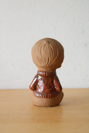 Ceramic Boy Playing Accordion Figurine