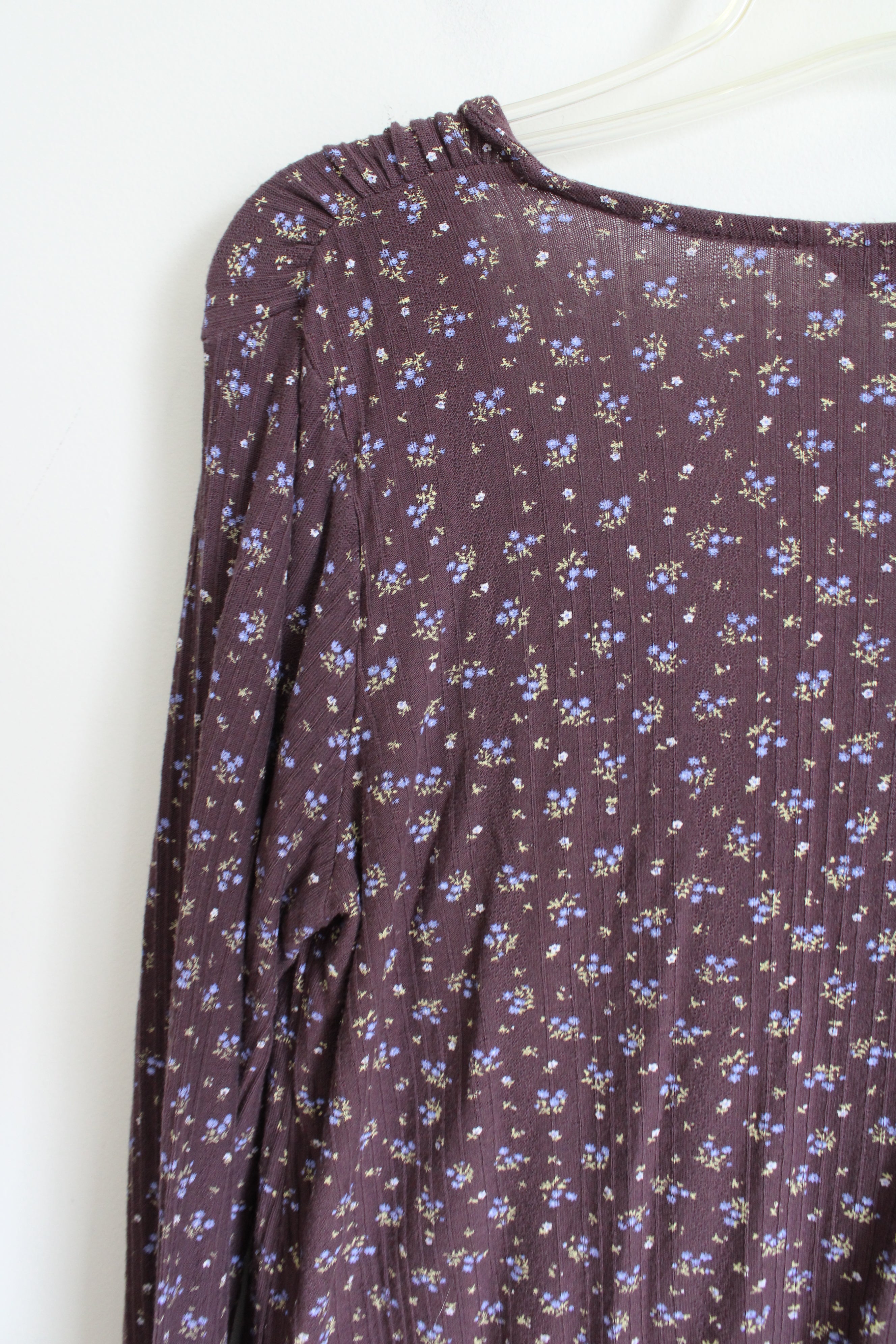 Lucky Brand Purple Floral Long Sleeved Shirt | S