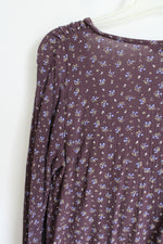 Lucky Brand Purple Floral Long Sleeved Shirt | S