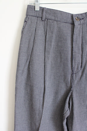 Dockers Vintage Navy Blue & White Houndstooth Plaid Trouser Pants | 12