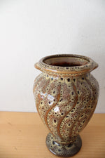 Brown Speckled Glazed Swirl Ceramic Vase