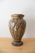 Brown Speckled Glazed Swirl Ceramic Vase