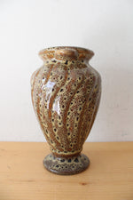 Brown Speckled Glazed Swirl Ceramic Vase