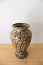 Brown Speckled Glazed Swirl Ceramic Vase