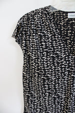 Coldwater Creek Black & Tan Patterned Top | S