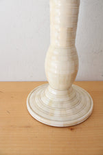 Tessellated Bone Tall Ivory Candlestick