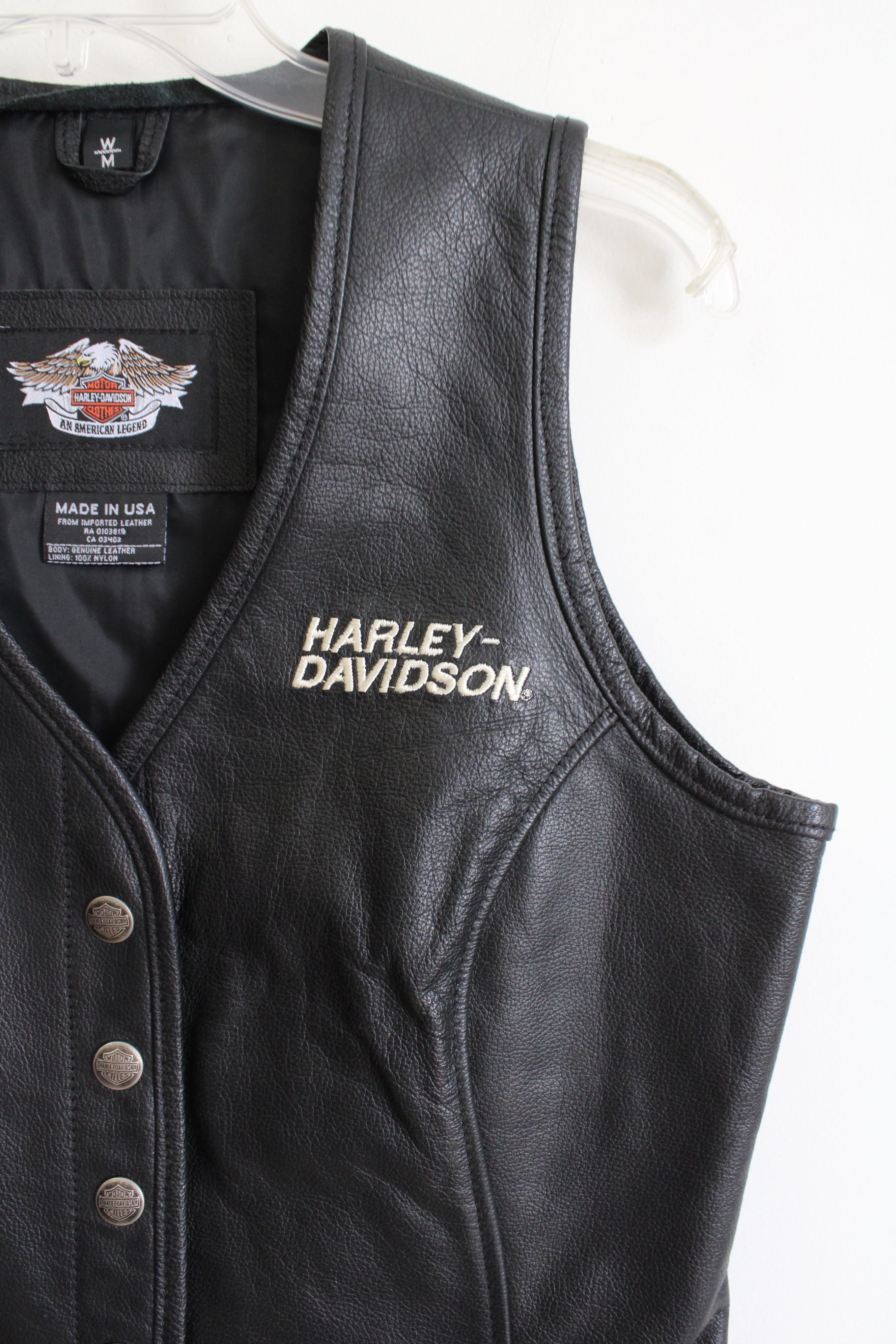 Women’s Genuine Harley outlet Davidson Leather Vest - Size M