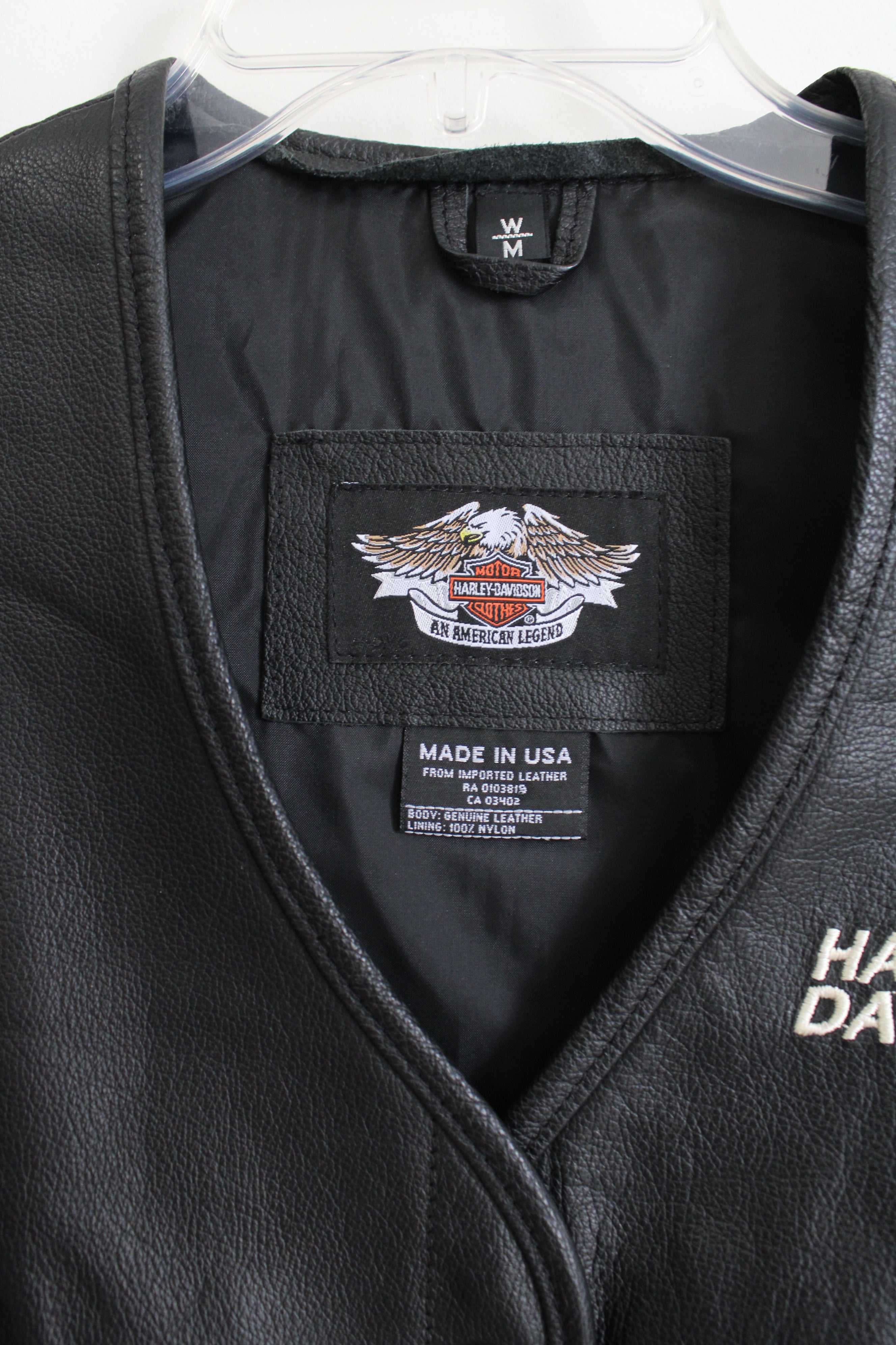 Authentic Harley Davidson leather vest sale Wm S