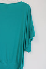 Michael Kors Teal Boatneck Drape Top | XS