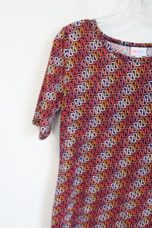 LuLaRoe Orange & Yellow Patterned Dress | M