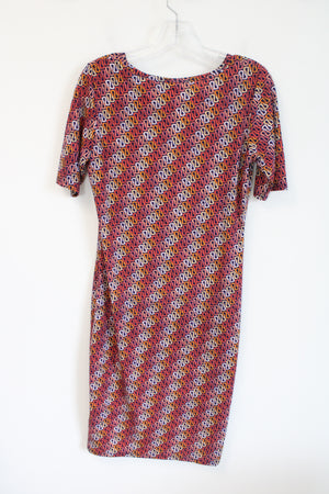 LuLaRoe Orange & Yellow Patterned Dress | M