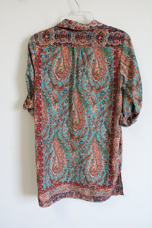 Joan Vass Studio Red Paisley Tunic Top | XS