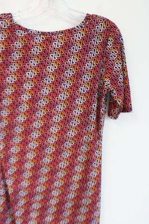 LuLaRoe Orange & Yellow Patterned Dress | M