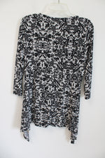 Chaus New York Black & White Patterned Flowy Top | M