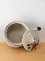 Stoneware Strawberries Round Covered Casserole Dish & Warmer Stand