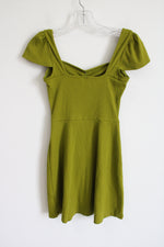 Chartreuse Green Ribbed Dress | S