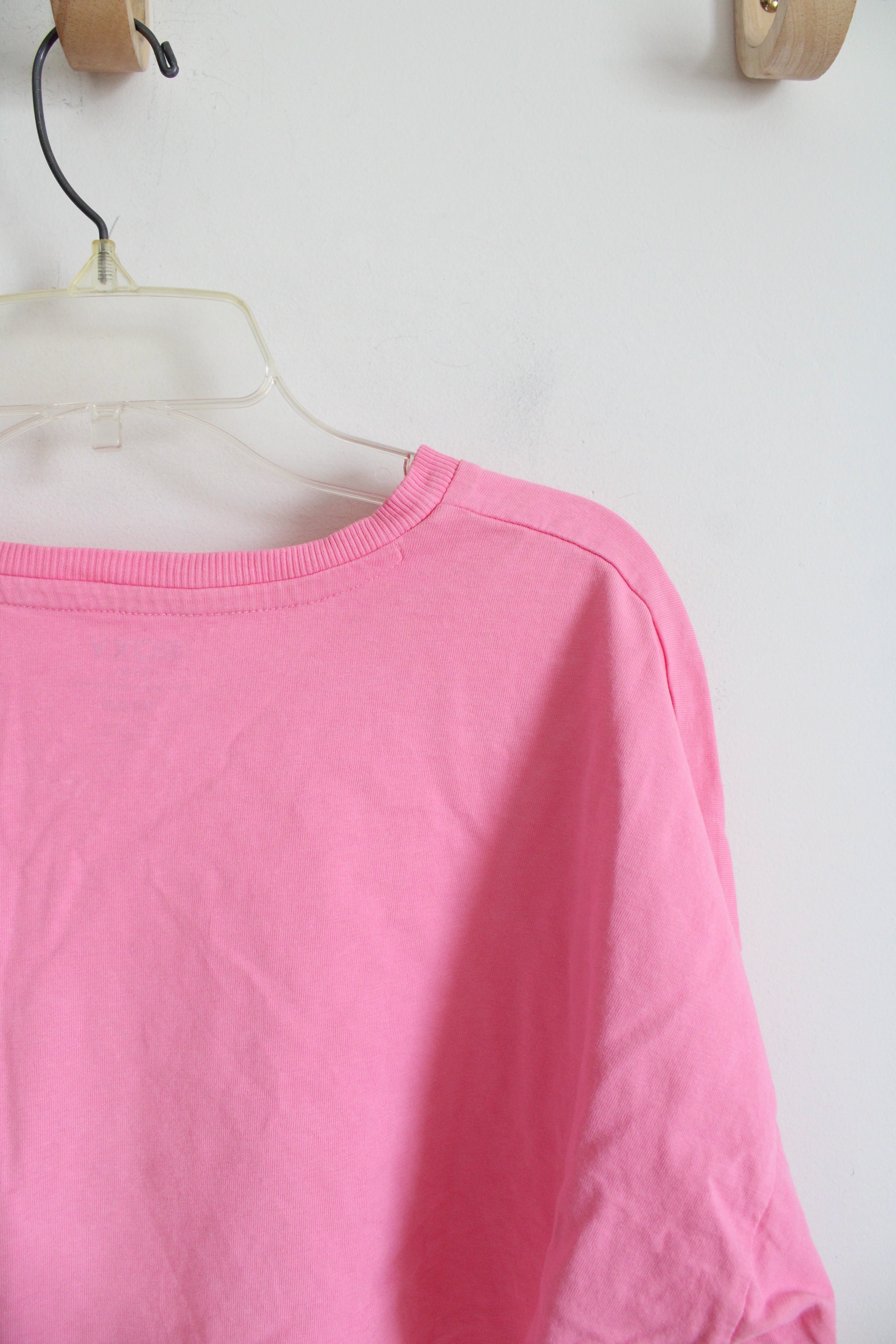 NEW Roxy Surf Soul Pink Cropped Long Sleeved Shirt | Youth L (12)