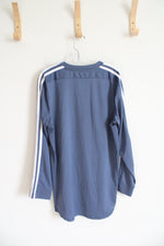 Adidas Dusty Blue & White Long Sleeved Athletic Shirt | Youth L (14/16)