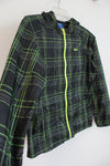 Reebok Black & Neon Green Plaid Windbreaker Jacket | XL (16)