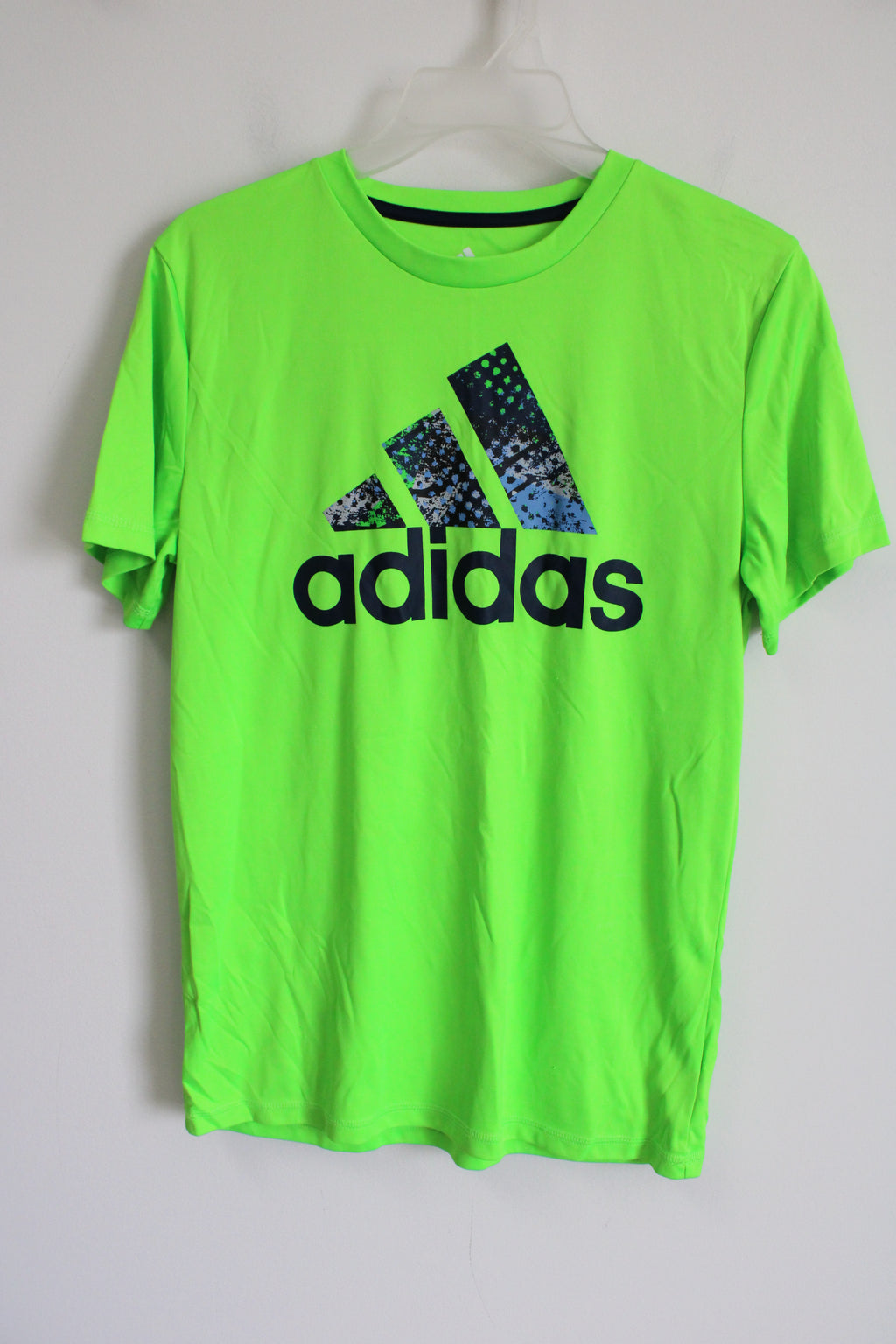 Adidas Neon Green Logo Shirt | Youth L (14/16)