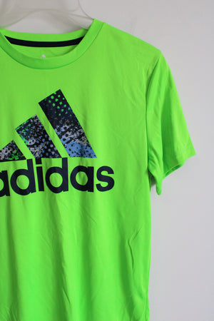 Adidas Neon Green Logo Shirt | Youth L (14/16)