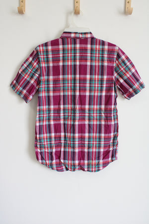 Old Navy Multi-Colored Plaid Button Down Shirt | Youth XL (14/16)