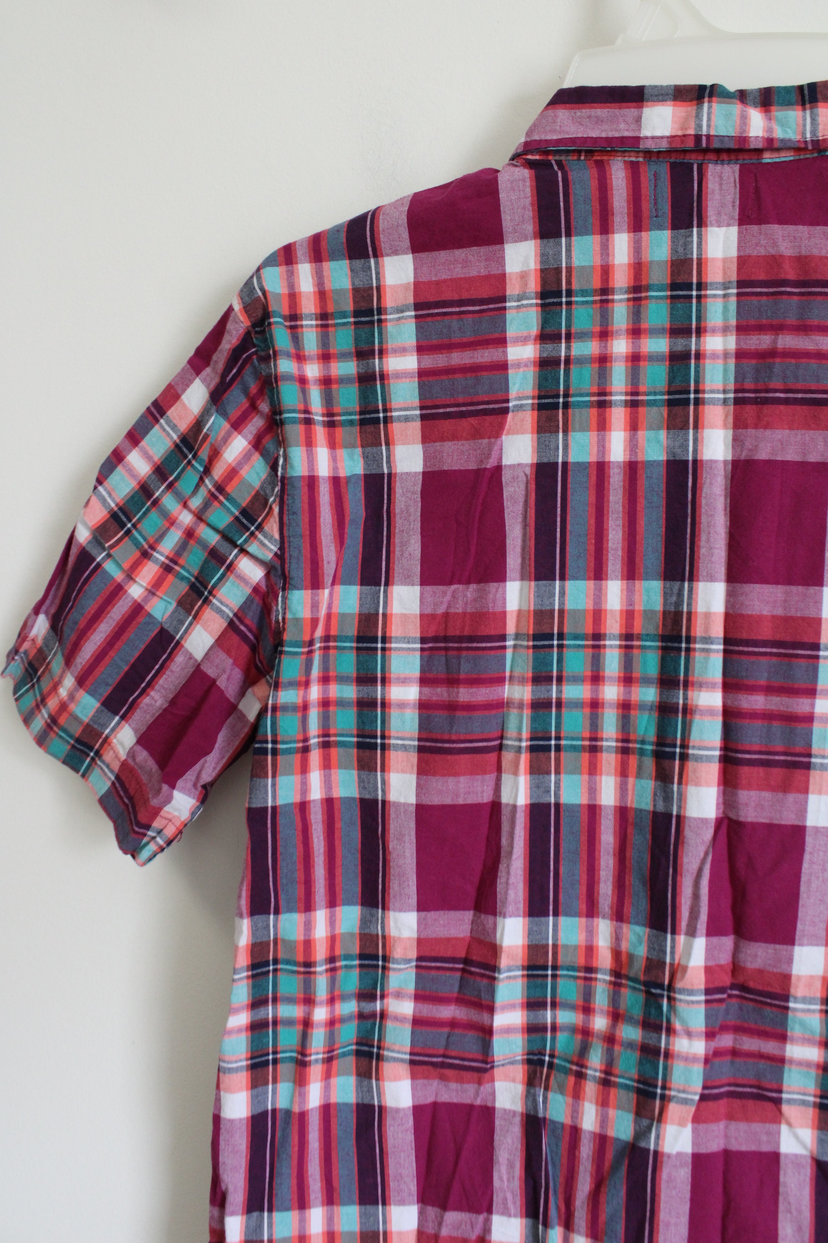 Old Navy Multi-Colored Plaid Button Down Shirt | Youth XL (14/16)