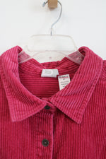 Roaman's Pink Corduroy Button Down Top | 2X