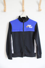 Nike Air Jordan Blue Black & White Jump Man Full Zip Jacket | Youth M (10/12)