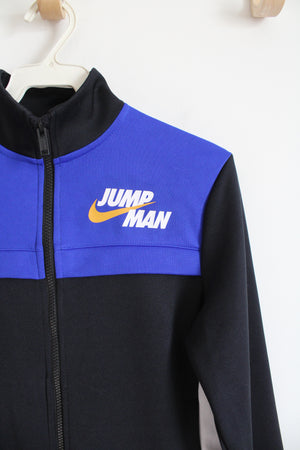 Nike Air Jordan Blue Black & White Jump Man Full Zip Jacket | Youth M (10/12)