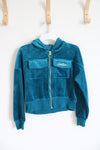 Justice Dark Teal Velour Jacket | Youth S (7/8)